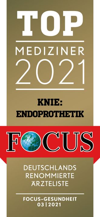 Focus Auszeichnung: Top Mediziner 2021 Knie-Endoprothetik